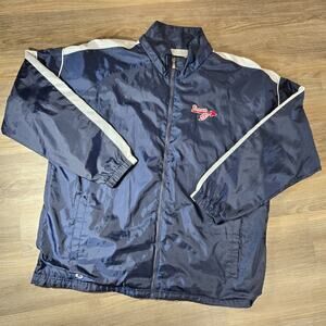 GTM Sportswear Braves Jacket Mens 2XL Blue Full Zip Windbreaker Team Baseball
